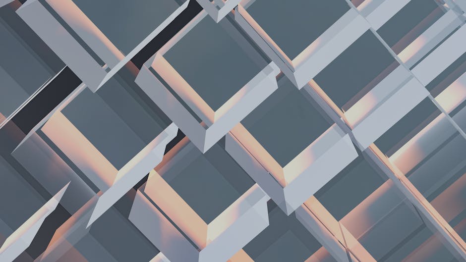 A contemporary digital workspace with abstract shapes and soft lighting.