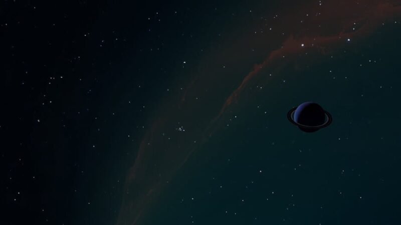 Colorful planets in a starry night sky with a deep blue backdrop.