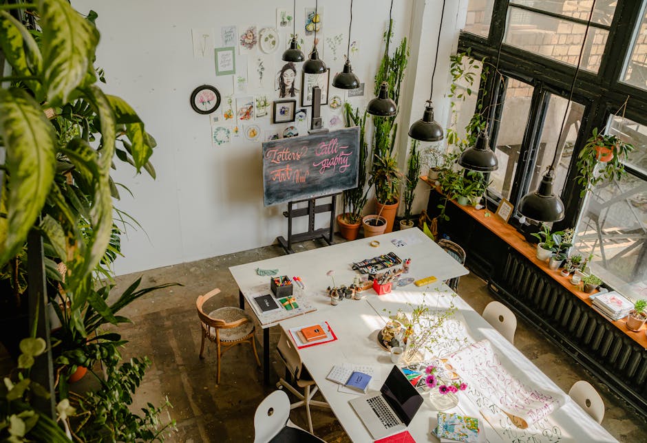 A workspace with tools and books symbolizing interdisciplinary knowledge