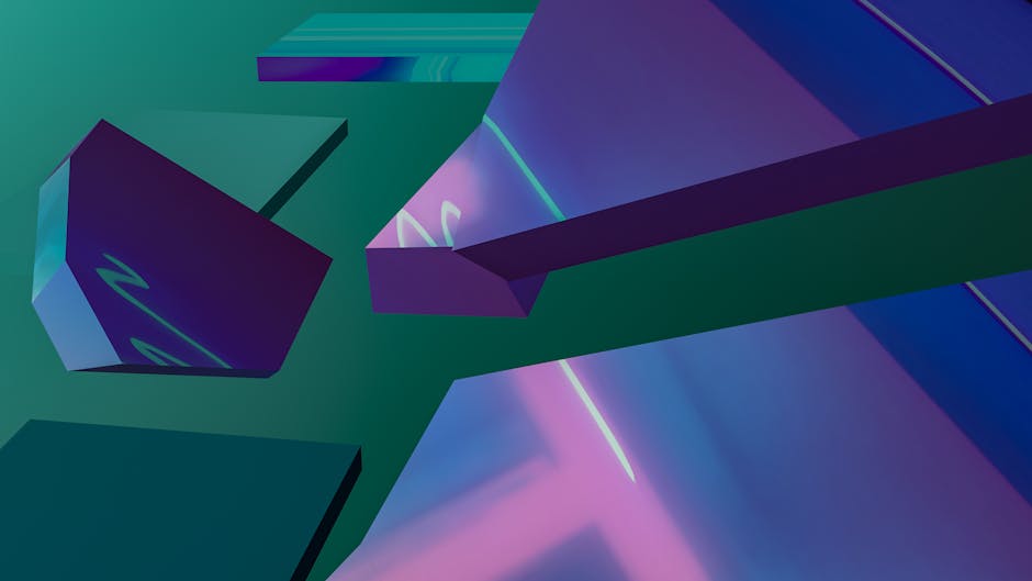 Abstract digital shapes in vibrant colors representing cryptocurrency innovation.