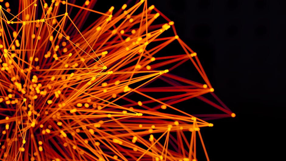 Interconnected digital nodes and lines representing P2P networks