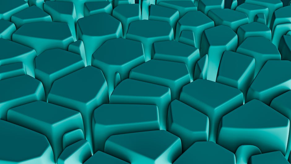 Interconnected digital blocks forming a chain on a gradient background.