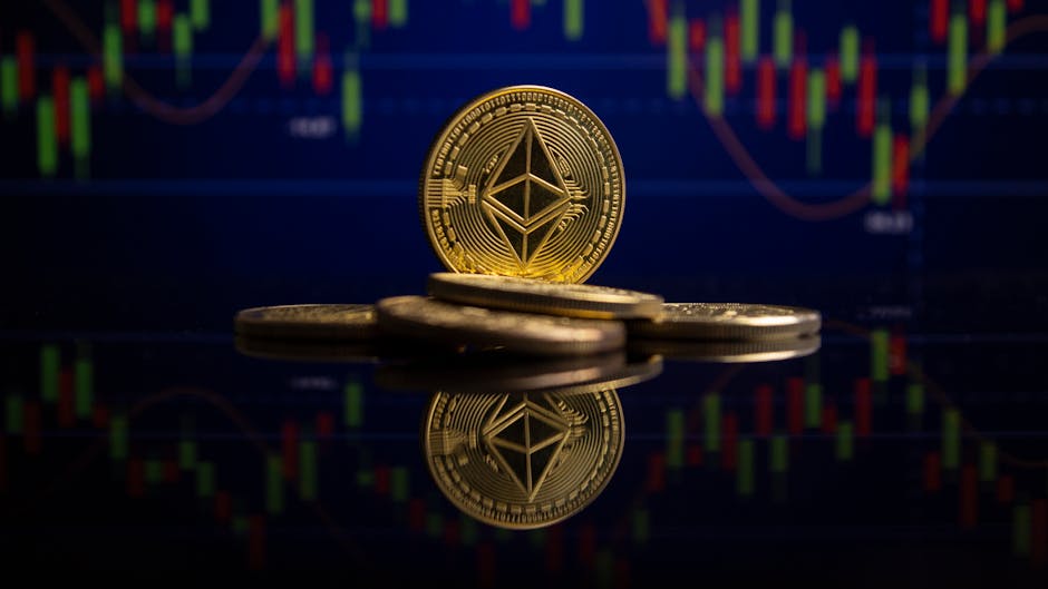 A financial landscape with Bitcoin graph and symbols of traditional assets.