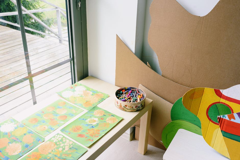 A colorful classroom filled with educational tools and playful materials.