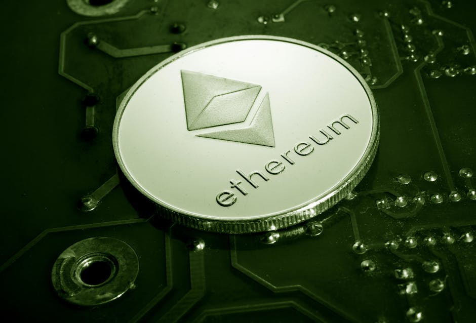 A digital vault surrounded by abstract blockchain representations in soft colors.