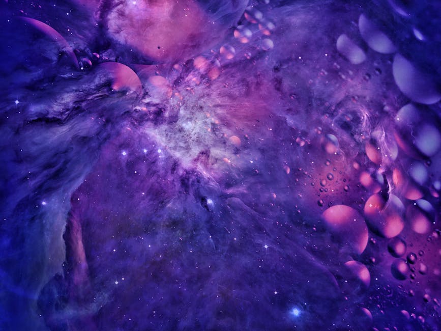 Colorful abstract planets in a cosmic setting with swirling nebulae