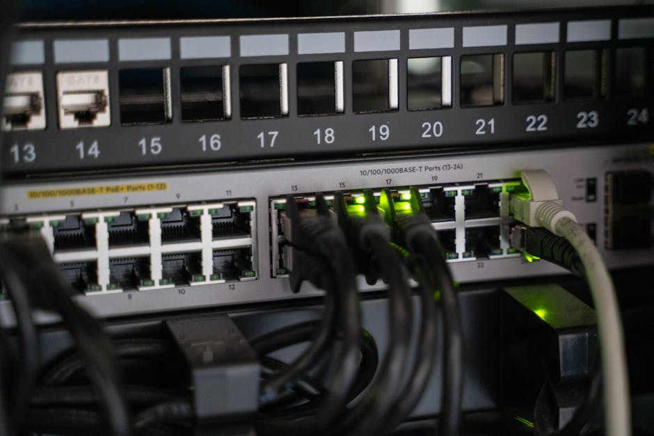 Interconnected network cables and nodes with soft lighting