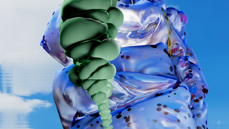 Abstract shapes in blue and green representing cybersecurity concepts.